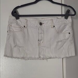 White Denim Mini Skirt